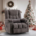 Power Swivel Recliner Chair with Rocking Function for AdultsOversized Rocker Recliner with Side Pocket2 Cup Holders for Living Room