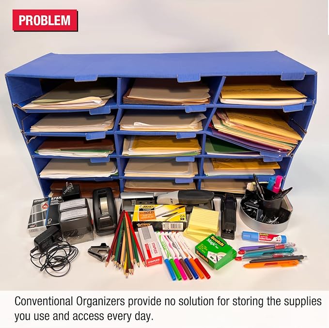 Ultimate Office TierDrop Supply Drawers Measure 9w x 12d x 2 1/4 Inches High for Desk Accessories and Supplies Set of 3 Includes Color-Coded Finger Rings for Fast and Easy Access to Contents