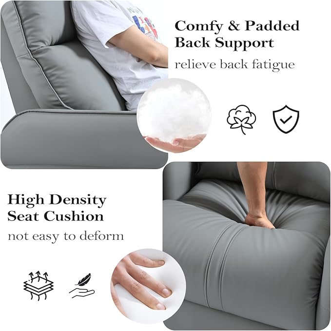 cinkehome Swivel Rocker Recliner Glider Rocker Recliner Chair for Nursery Overstuffed Manual Reclining Chair for Small Spaces Living Room