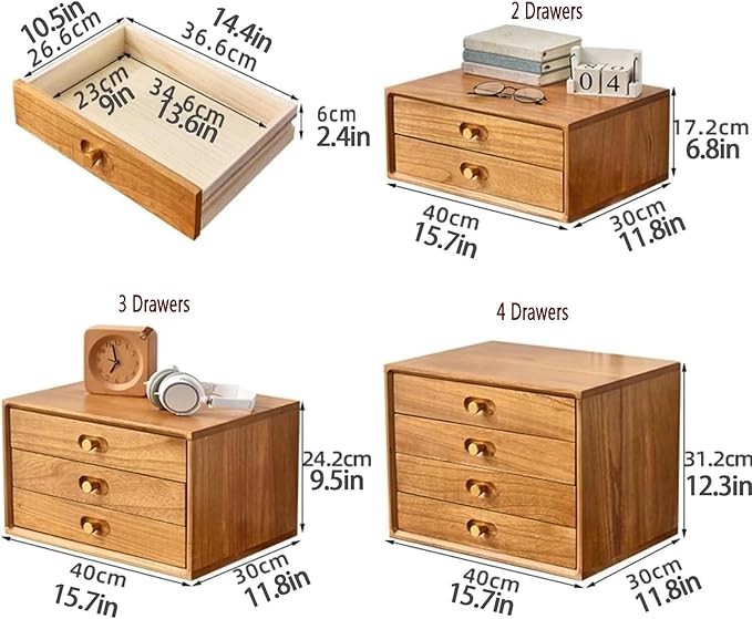 Wood File Cabinets - Wooden Desktop Multilayer Drawer Jewelry Box Office Supplies Storage for Home &amp Workspace Stylish Countertop Solution
