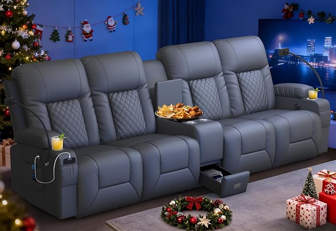 Middle Seat of Recliner Sofa (Dark Gray)