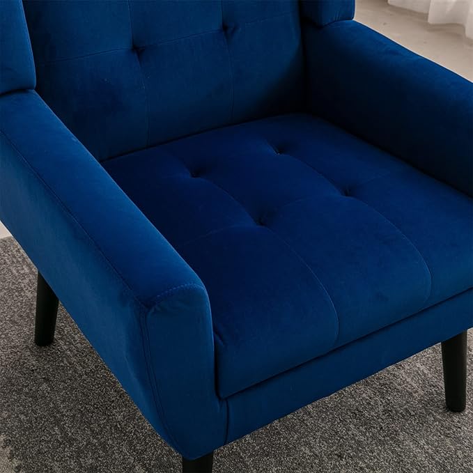 Modern Soft Velvet Material Ergonomics Accent Chair Living Room Chair Bedroom Chair Home Chair with Black Legs for Indoor Home