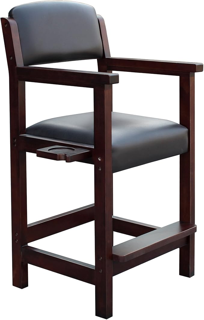 Hathaway Cambridge Spectator Chair – Billiard Stool with Cushioned Seat Footrest and Storage – 25 L x 22.5 W x 44.25 H with 30.5 Seat Height - Pool Table Accessories and Decor