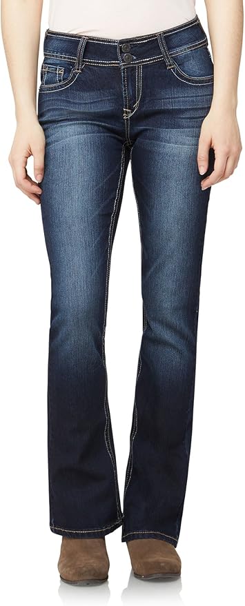 WallFlower Luscious Curvy Bootcut Jeans for Women Mid-Rise Insta Stretch Denim Size-Inclusive Juniors Jeans