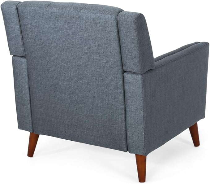 Greenmont Upholstered Armchair - Dark Grey Fabric Modern Chair for Living Room Bedroom or Office