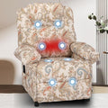 Manual Recliner Chair Massage Chair Recliners with Heat Pushback Recliners for Living Room Small Recliner Chairs for Small Spaces Fabric Overstuffed Single Sofa with Vibration Home TheaterFloral