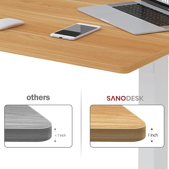 Whole-Piece Particle Board Table Top for Standing Desk and Home Office Desk DIY 55x28x1 Inch Maple Desk Top