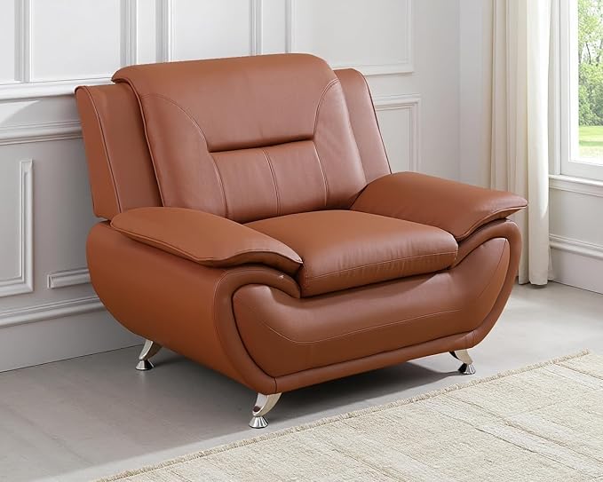 Leather Couch SetModern Sofa for Living Room Furniture Sets46 Modern Chair for Living Room/Office/Bedroom/Apartment(Khaki)