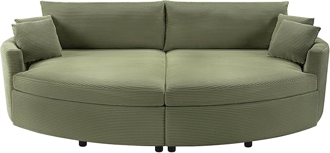 JUSTONE Ultimate Comfort 102.3 Oversized Sofa Bed Double Chaise Lounge with Deep Seat &amp USB Charging Multi-Functional Green Loveseat for Living Room