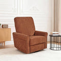 360° Swivel Rocker Recliner Chair with Upholstered Backrest Small Rocking Recliner for Small Spaces Chenille Fabric Glider Recliner Nursery Chair (Chenille-Red One Chair)