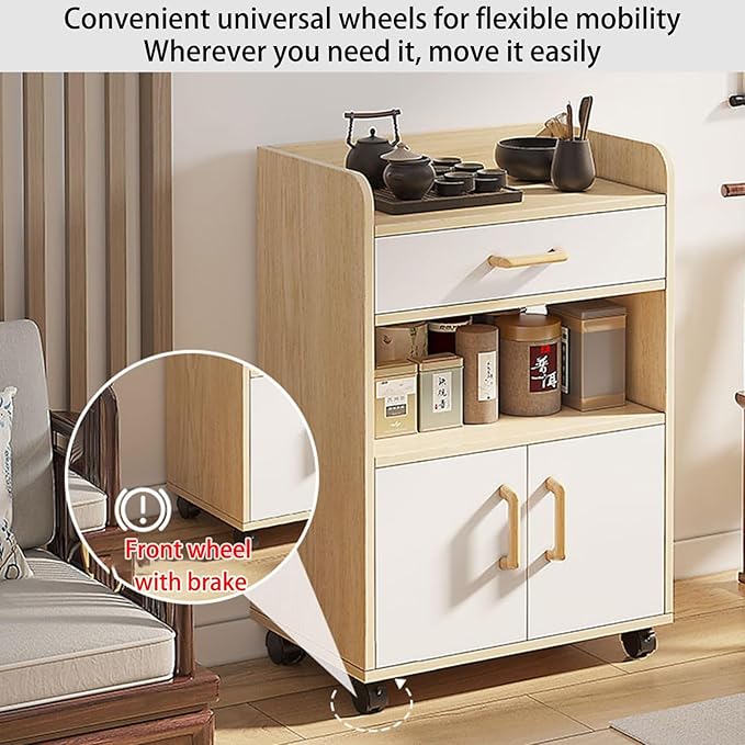 File Cabinet on Wheels Under Desk Filing Cabinet Floor Standing Wooden Filing Cabinet Rolling Printer Stand Vertical Filing Cabinets for Home Office Portable File Cabinet