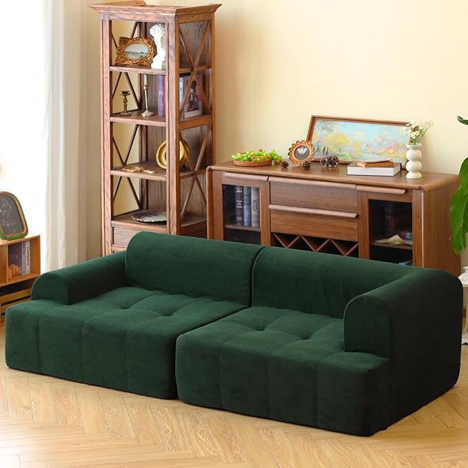 N&ampV Foam Sofa Made with All Foam Great for Livingroon and Bedroom (Green)