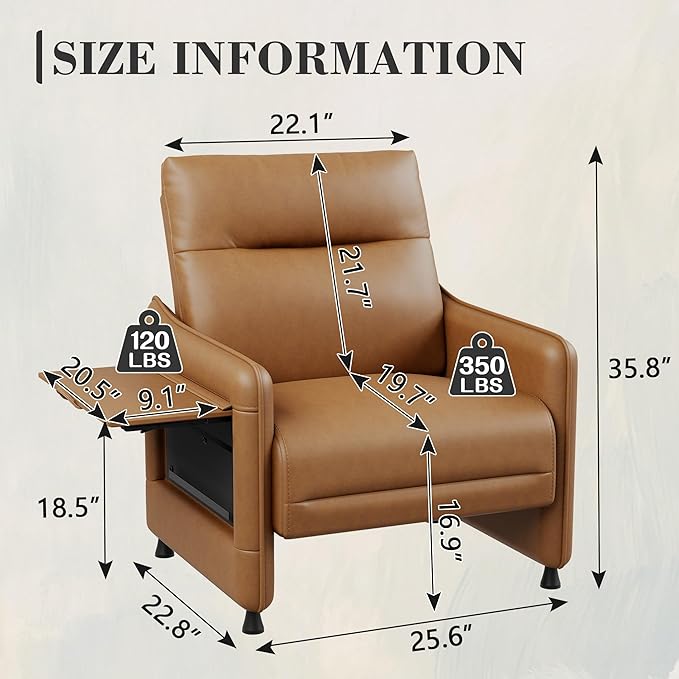 Alunaune Upholstered Living Room Chair Armchair Set of 2 Mid Century Accent Chair Reception Couch Slipper Club Lounge Chair Guest Comfy Single Sofa with Sidetable for Bedroom-Brown
