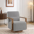 Chifee &amp Vingol 29.72 Swivel Accent Arm Chair Mid Century Modern Living Room Chair with Solid Wood Base &amp ArmrestGrey