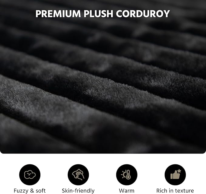 LAUSAINT HOME 96 Modular Sectional Sofa Couches L-Shaped Boneless Cloud Sofa with 3 Deep Seat 5 Cushiones Oversized Chaise for Living Room Bedroom Plush Corduroy Fabric (Left Black)