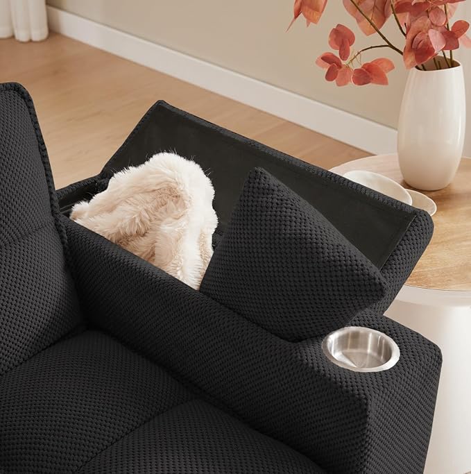 Large Size Convertible Sleeper Sofa BedPolka dot Velvet Pull Out Futon Couch with Storage handrails &amp Rotating Side TablesConvertible Sofa Couch for Living RoomRV