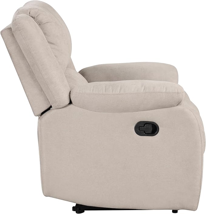 Textured Fabric Recliner Chair with Pillowtop Arms - Modern Living Room Seating