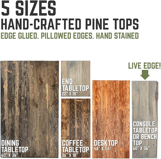 Restore by Pipe DÉCOR Solid Wood Office Desk Top Reclaimed Ponderosa Pine Wood in Sunset Cedar 48 in. x 24 in. x 1.25 in.