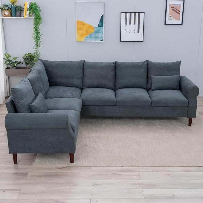 Panana 6 Seater Corner Sofa Modern Classic Design L shaped Couch Settee for Living Room