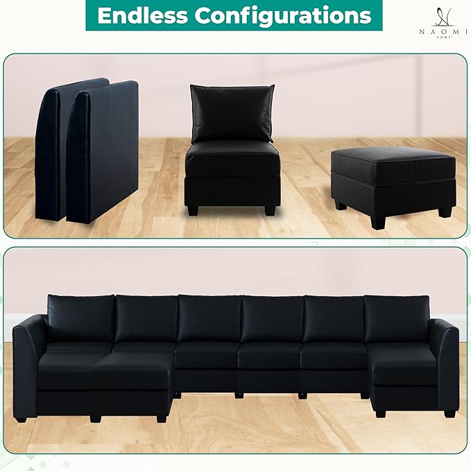 Naomi Home Elizabeth Modern DIY Collection Black/Air Leather/Accent Chair