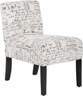 PayLessHere Modern Living Room Chairs - Armless Fabric Accent &amp Side Chairs with Solid Wood Legs White
