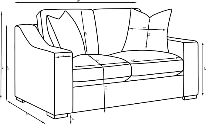 Coaster Home Furnishings - Ashlyn - Wood - Fabric Upholstered Loveseat with Track Arms Reversible Cushions and Cappuccino Block Feet - Living Room - 65-Inch - Sand - 552092