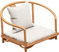 Wooden Japanese Floor Chair with Cushion Multifunctional Floor Armchair with Backrest Accent Meditation Legless Back Rest Chairs for Living Room Bedroom Balcony