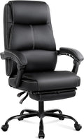 Misolant Big and Tall Office Chair with Footrest High Back Desk Chair with Linkage Armrest 90-155° Recline Executive Computer Chairs with Adjustable Height for Home