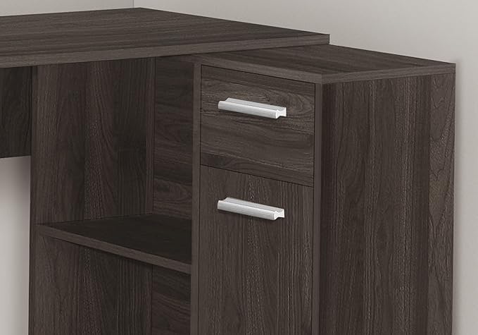 Computer Desk Home Office Corner Storage Drawers 46 l L Shape Work Laptop Brown Laminate Contemporary Modern
