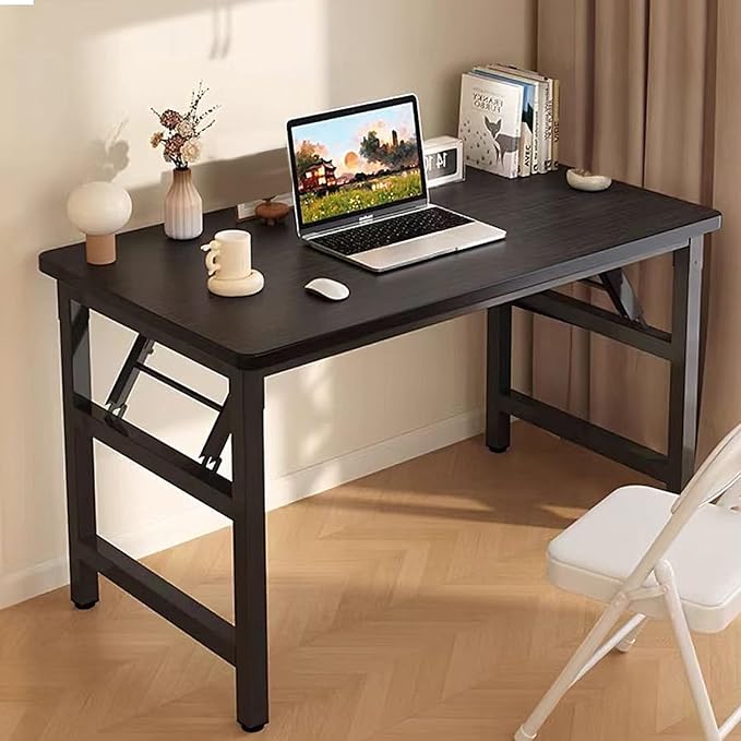 Folding Desk31.5 Inch No Assembly Folding Computer Desk Space-Saving Small Desk for Home Office Bedroom Dorm Study Compact Portable Foldable Laptop Desk
