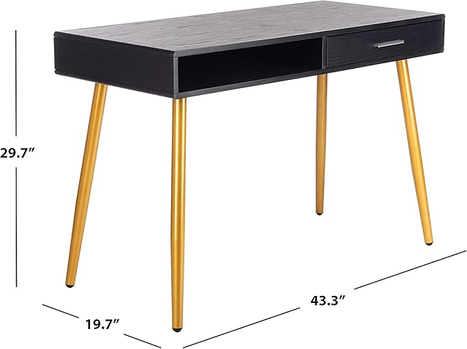 Safavieh Home Office Jorja Modern Black and Gold 1-drawer Desk