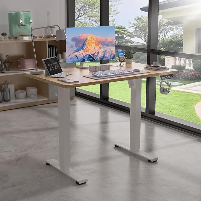 40 * 24 Electric Standing Desk Adjustable Height Sit Stand Up Desk Motorized Home Office Computer Gaming Workstation Desk