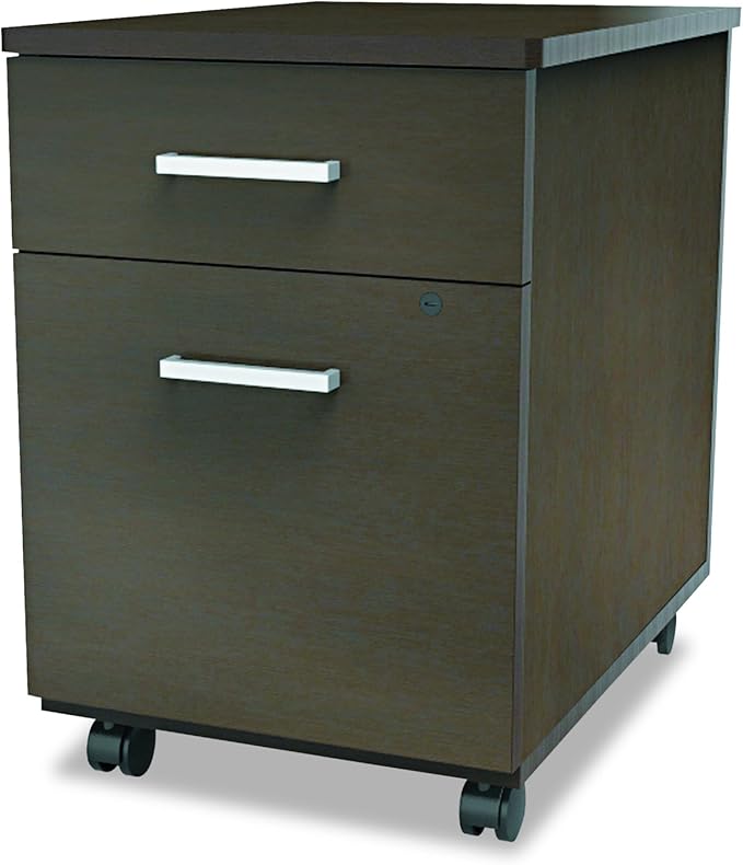 Linea Italia TR752MOC Trento Line Mobile Pedestal File Box/File Drawer Mocha