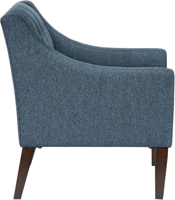 Blue Button-Tufted Fabric Accent Chair - Contemporary Living Room Furniture Perfect for Small Spaces