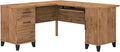 Bush Furniture Somerset L Shaped Desk with Storage in Fresh Walnut Corner Computer Table for Home Office