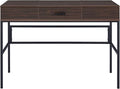 Oak &amp Black Writing Desk with USB Port - Modern Home Office Computer Desk