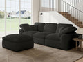 Cloud Sectional Couches for Living Room 4 Seater Cloud Modular Couch L Shaped Corduroy Sectional Sofas with Ottoman Boneless Comfy Sofa for Apartment No-Assembly Grey