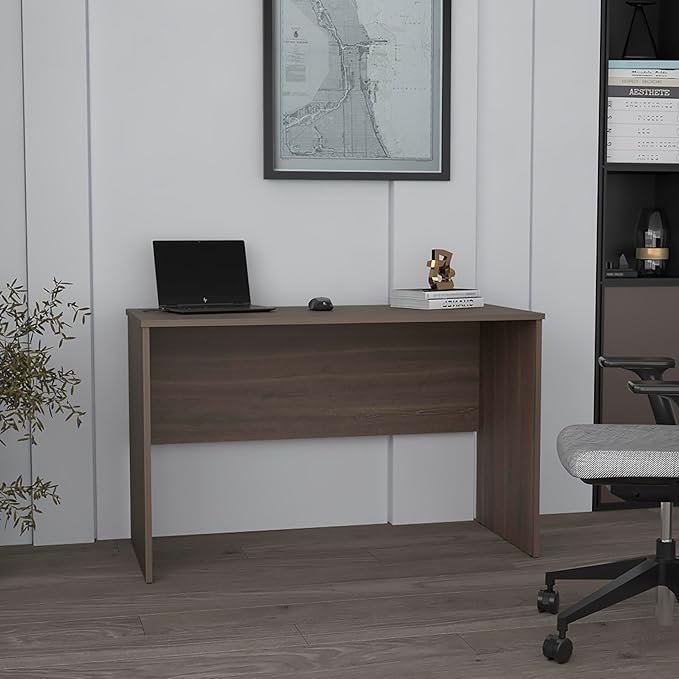 47 Wide Study Desk Gray Walnut Modern Simple Computer &amp Laptop Table Dining Table for Bedroom Living Room Home and Office Kitchen Walnut