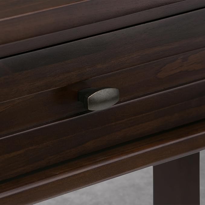 SIMPLIHOME Warm Shaker Desk - 48 Inch Wide Solid Wood Writing Desk in Mocha Brown Transitional Home Office Computer Table for Workspace or Study with Flip-Down Keyboard Tray and 2 Drawers