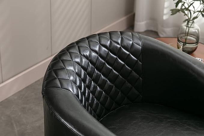 Accent Chair with Ottoman Mid Century Modern Barrel Chair Upholstered Club Tub Round Arms Chair for Living Room
