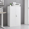 Ball &amp Cast 41.97 Metal Storage Cabinet with Locking Doors and Adjustable ShelfFolding Filing Cabinets w/Solid Steel Tube Locking Shaftfor Home OfficeSchoolGarageWhite