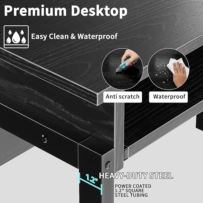 ALISENED 31.5 Small Computer Desk with Hutch Office Desk Study Table Writing Desk Workstation PC Table for Home Office Space Saving Design