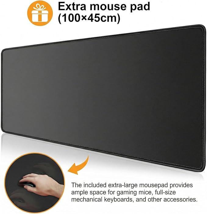 farexon 63x55 Inch L Shaped Standing Desk Electric Adjustable Height Stand Up Desk Corner sit Stand Desk with 39x18 in Mouse Pad Hook Home Office Writing Gaming Computer Workstation Black