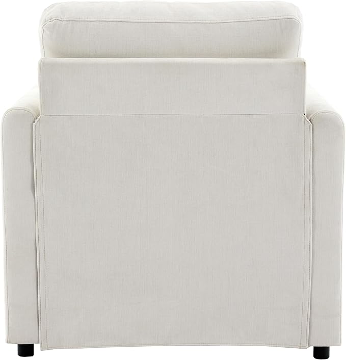 31.9 Oversized Cozy Upholstered Armchair Chenille Fabric Cloud Sofa Double Cushion Single Sofa Plush Cushion Armchair for Living Room Office Apartment (Beige-1c)