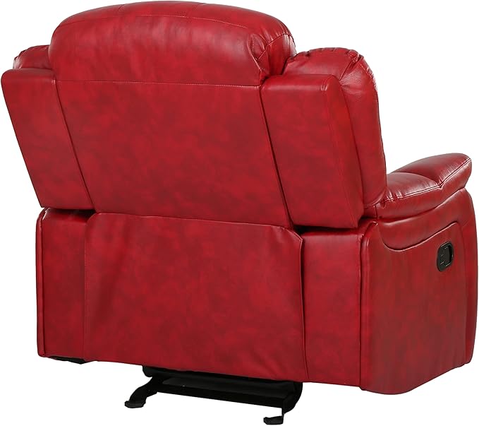 Christopher Knight Home Hawthorne Glider Recliner Leather Oxblood Red