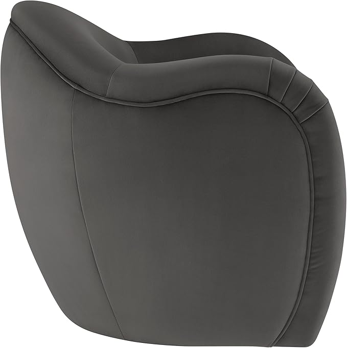 Modway Compose Barrel Chair with Performance Velvet Fabric in Storm Gray – Upholstered Accent Armchair with Curved Backrest – Cozy Lounge Chair for Reading – Round Comfy Single Sofa Club Chair