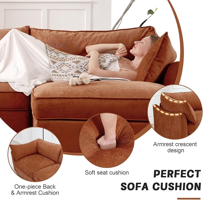 Modern Style Loveseat Sofa with Pull Out Storage Drawers Under Each Seat 2-Seat Couch with Excellent Storage Space Suitable for Small Living Rooms