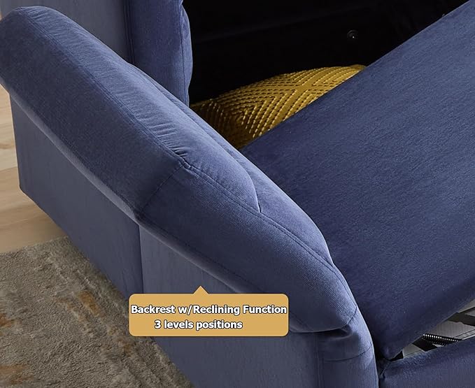 Loveseat with Storage Seats Modular Sectional Small Couch for Small Spaces with Reclining Arms and Backs 2 Seater Couch with 2 Ottoman Mini Sofa Love Seat for BedroomDorm Room Living Room(Blue)