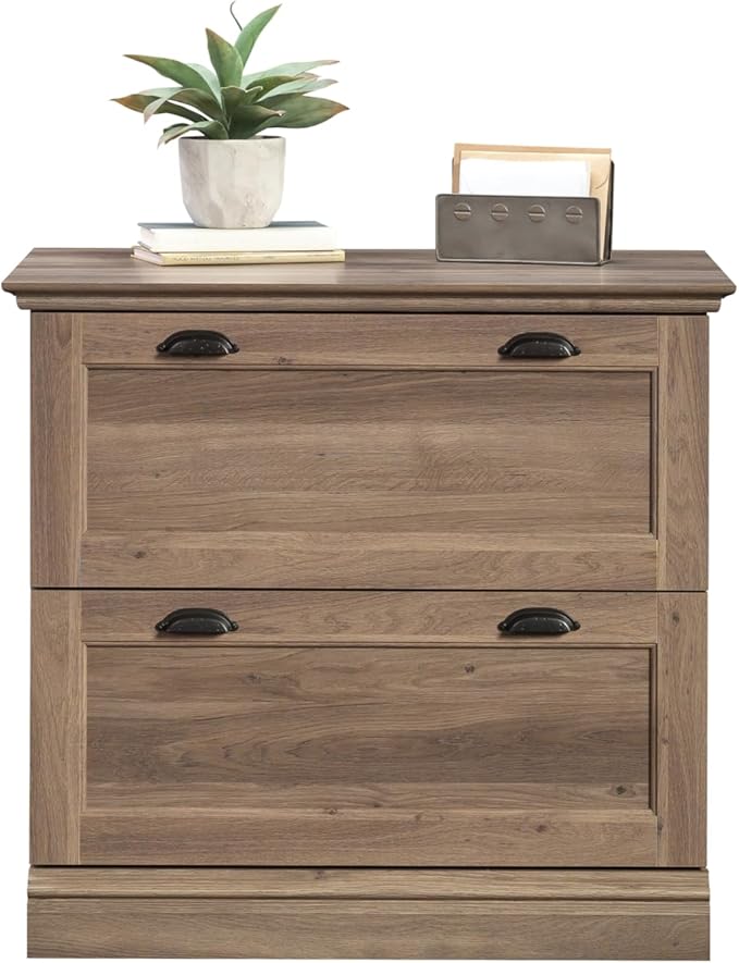 2 Drawer Small File Cabinet with Lock Under Desk Locking Storage Drawers Organizer for Home Office Engineered Wood Filing CabinetsAssembly RequiredBrown