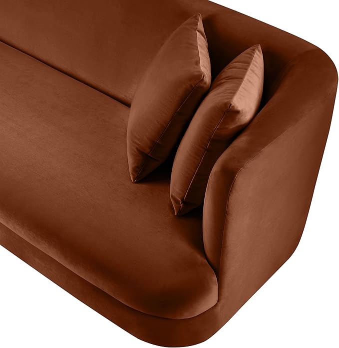 Meridian Furniture 699Cognac-C Alder Collection Modern | Contemporary Chair with Ultra Luxe Cognac Velvet 460 GSM Velvet Solid Wood Frame 38 W x 36 D x 30 H Cognac